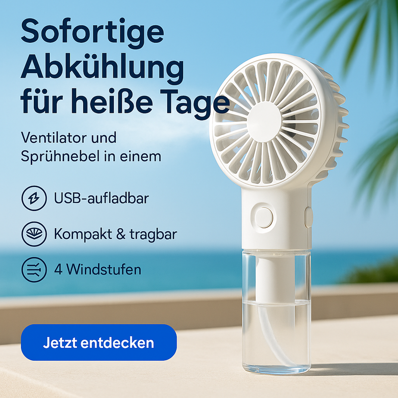 Tragbarer Spray Ventilator mit Sprühnebel und USB Aufladung - Image 1